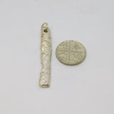 Sterling Silver Textured Stick Drop Studio Charm Pendant Vintage c2000