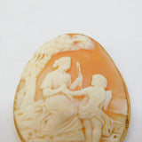 Victorian Carved Classical Goddess with Cherub Shell Cameo Antique c1860