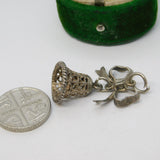Sterling Silver Ringing Bell Charm Pendant Vintage c1970
