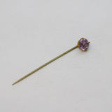 Victorian Gilt Metal & Amethyst Set Stick Pin Antique c1880s