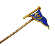 Victorian 15ct Yellow Gold & Enamel Royal Sailing Flag Stick Pin Antique c1890s