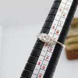 Sterling Silver Engagement Ring With Cubic Zirconia Vintage c1970 Size N