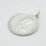 King George V Indian Colonial Sterling Silver Rupee Coin Pendant Antique 1919