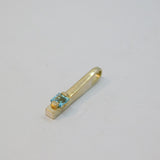 Sterling Silver Blue Topaz Set Stick Drop Pendant Vintage c1970