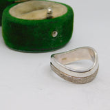 Sterling Silver Double Part Textured Wavy Ring Vintage c1970 Size O