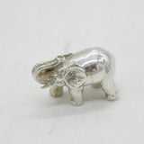 Cast Sterling Silver Miniature Elephant Figurine Ornament Vintage c1970s