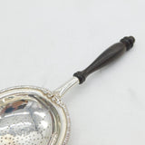 Sterling Silver Wooden Handled Tea Strainer Vintage 1989 Birmingham