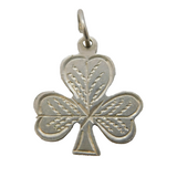 Irish Sterling Silver Lucky Shamrock Charm Pendant Vintage 1985 Dublin