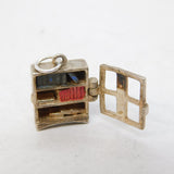 Nuvo Sterling Silver Opening Bookcase Charm Pendant Vintage c1970s