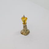 Sterling Silver Lighthouse With Yellow Glass Charm Pendant Vintage c1970