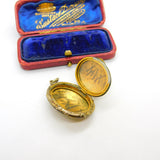 Victorian Rolled Gold Double Locket Pendant Antique c1880