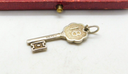 Sterling Silver Commemorative 18th Birthday Key Charm Pendant Vintage c1970