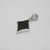Sterling Silver Black Onyx Charm Pendant Contemporary c1990s