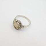 Sterling Silver Marcasite Religious Interest Souvenir Ring Antique c1930 Size H