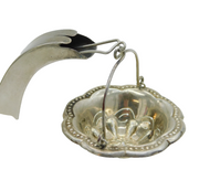 19th Century French .950 Standard Silver Teapot Floral Tea Strainer Antique