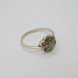 Sterling Silver Marcasite Floral Art Deco Dress Ring Antique c1930 Size Q