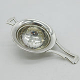 Art Deco Sterling Silver Modernist Pattern Tea Strainer Antique 1934 Birmingham