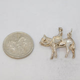 Sterling Silver Lady Riding Side-Saddle Charm Pendant Vintage c1970