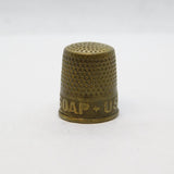Victorian Gilt Metal Hudson's Soap Advertising Thimble Antique c1890s