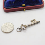 Sterling Silver 21st Birthday Key Charm Pendant Vintage c1970