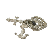 Sterling Silver Faith, Hope & Charity Charm Pendant Vintage c1970