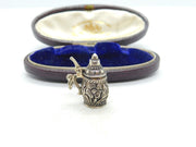 Sterling Silver Little Oriental Style Floral Sugar Pot Charm Vintage c1970