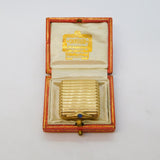 Boxed Cartier 9ct Yellow Gold Cabochon Sapphire Pill Box Antique 1942 London