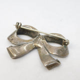 Sterling Silver Marcasite Set Bow Ribbon Brooch Pin Antique c1930 Art Deco