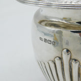 Art Deco Sterling Silver Fluted Tea Caddy Antique 1911 Sheffield