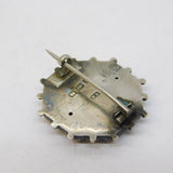Victorian Sterling Silver Leaf Pattern Sweetheart Brooch Antique 1881 Bham