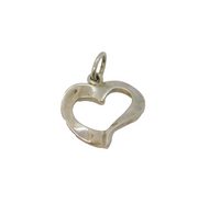 Sterling Silver Twisted Open Heart Charm Pendant Contemporary c2000s