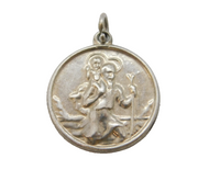 Sterling Silver St Christopher Travel Charm Pendant Vintage c1970s