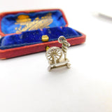 Sterling Silver Spinning Wheel Charm Pendant Vintage c1970