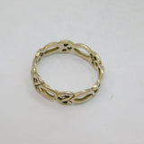 Sterling Silver Celtic Pattern Band Ring Vintage c1970 Size P