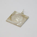 Sterling Silver Square St Christopher Travel Pendant Vintage c1970