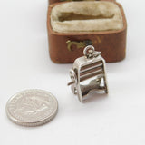 Sterling Silver Washing Linen Press Charm Pendant Vintage c1970