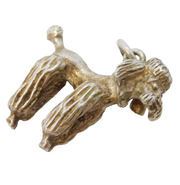 Sterling Silver Poodle Dog Charm Pendant Vintage c1970