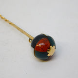 Scottish Victorian 12ct Gold, Agate, Bloodstone Set Ball Stick Pin Antique