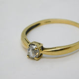 9ct Yellow Gold & 0.25ct Oval-Cut Diamond Soliatire Ring Vintage London