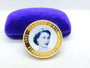 Gold Plated Enamel Elizabeth II Diamond Jubilee Commemorative Coin 2012
