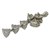 Sterling Silver Paste Set Floral Drop Charm Pendant Vintage c1970s
