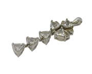 Sterling Silver Paste Set Floral Drop Charm Pendant Vintage c1970s