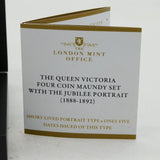 Boxed Sterling Silver Queen Victoria Silver 1889 Maundy Coin Set Antique