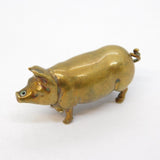 Victorian Novelty Brass Pig Form Vesta Case Antique c1880s