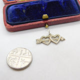 Sterling Silver Arrow through the Heart Charm Pendant Vintage c1970