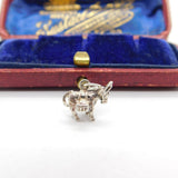 Sterling Silver Donkey with Baskets Charm Pendant Vintage c1970