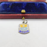 Sterling Silver and Coloured Enamel Travel Shield Rhyl Charm Vintage c1970
