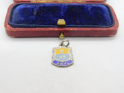Sterling Silver and Coloured Enamel Travel Shield Rhyl Charm Vintage c1970