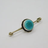 Sterling Silver Arts & Crafts Ruskin Ceramic Blue Round Brooch Pin Antique c1910