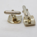 Sterling Silver Pair of Clean Pattern Gents Cufflinks Vintage c1970s